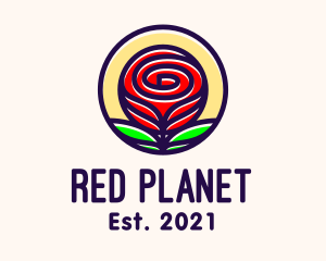 Red Rose Flower logo design