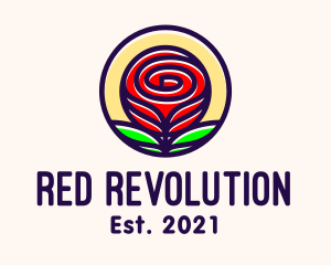 Red Rose Flower logo design