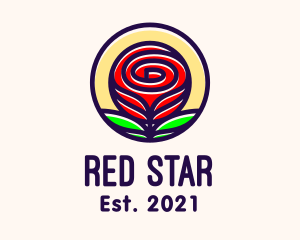 Red Rose Flower logo design