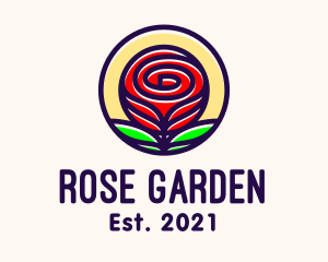 Rose - Red Rose Flower logo design