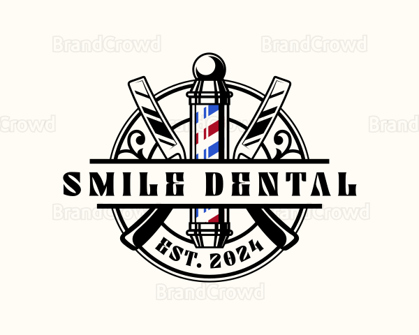 Barber Pole Razor Logo