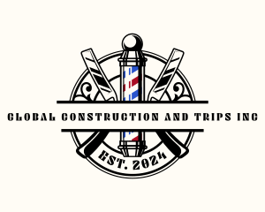 Barber Pole Razor Logo
