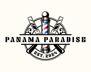 Barber Pole Razor Logo