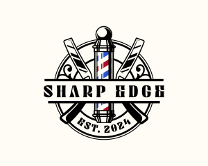 Razor - Barber Pole Razor logo design