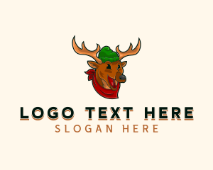 Hat - Outdoor Moose Camper logo design