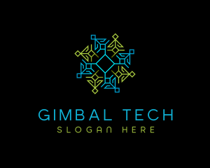 Geometric Pattern Tech logo design