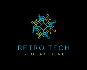 Geometric Pattern Tech logo design