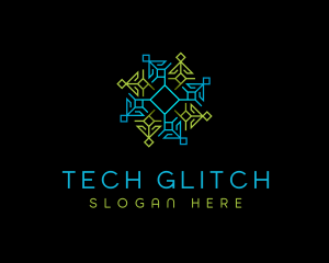 Geometric Pattern Tech logo design