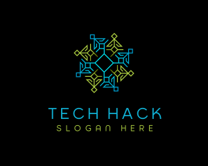 Geometric Pattern Tech logo design