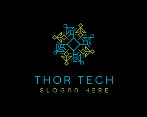 Geometric Pattern Tech logo design