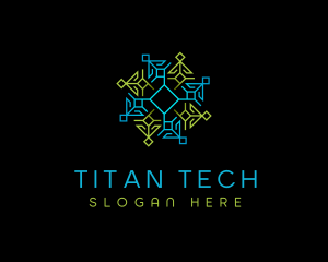 Geometric Pattern Tech logo design