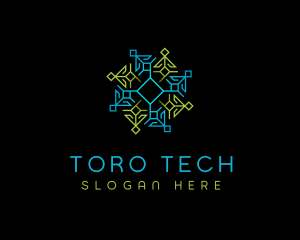 Geometric Pattern Tech logo design