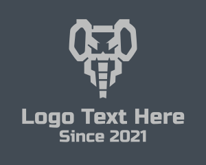 Gray - Geometric Game Elephant logo design