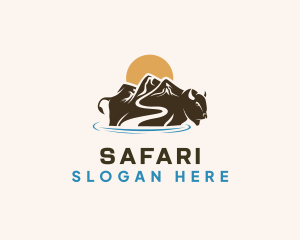 Bison Nature Safari logo design