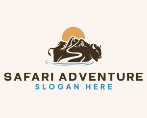 Bison Nature Safari logo design