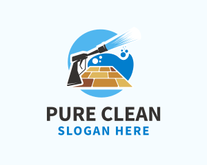 Floor Pressure Washer Cleaning logo design