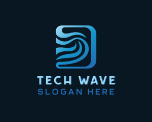 Digital Technology Wave Company logo design