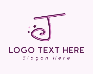 Pink Star - Star Letter J logo design