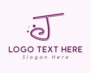 Pink - Star Letter J logo design