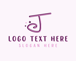Pink Star - Star Letter J logo design