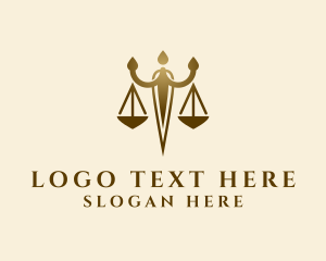 Court - Golden Justice Law logo design