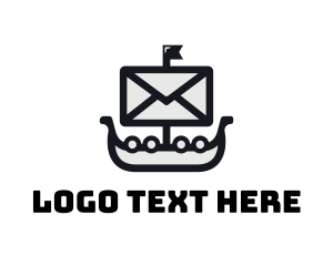 Sms - Viking Envelope Ship logo design