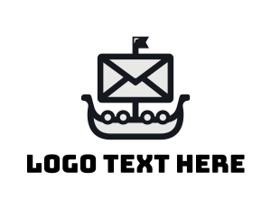 Communicate - Viking Envelope Ship logo design