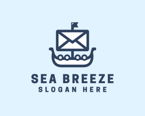 Envelope Sail Ship logo design