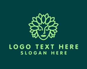 Woman - Leaf Goddess Hair logo design