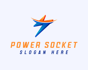 Socket - Lightning Bolt Energy logo design