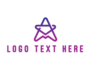 Purple Star - Gradient Star Letter A logo design