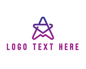 Spaceship - Gradient Star Letter A logo design