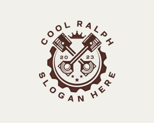 Engine Crown Cogwheel logo design