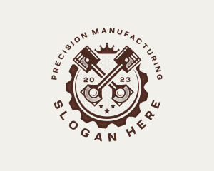 Manufacturing - Engine Crown Cogwheel logo design