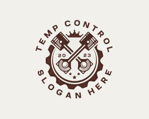 Engine Crown Cogwheel logo design