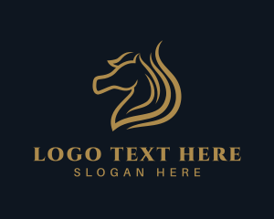 Gold - Luxury Stallion Horse logo design