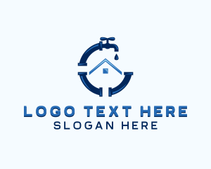 Home Improvement - Plumbing Faucet Pipes logo design