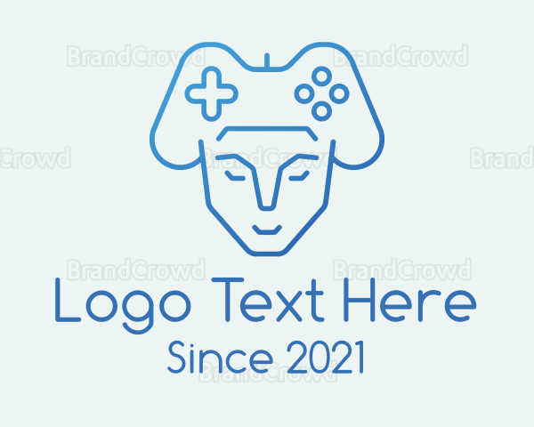 Blue Humanoid Gamer Logo
