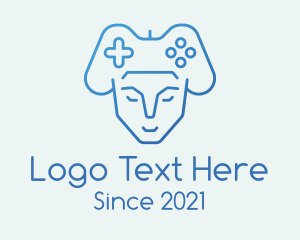 Mecha - Blue Humanoid Gamer logo design