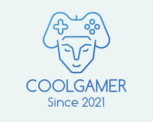 Game Stream - Blue Humanoid Gamer logo design