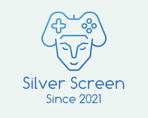 Game Streaming - Blue Humanoid Gamer logo design
