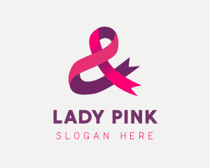 Pink Ribbon Ampersand logo design