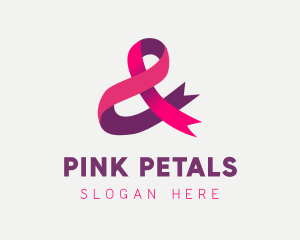 Pink Ribbon Ampersand logo design