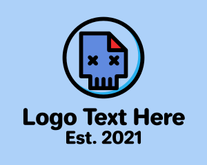 Text - Skull Paper Document logo design