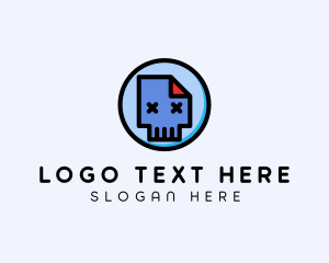 Expert - Skull Paper Document logo design