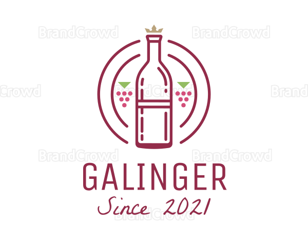 Grape Wine Bottle Logo