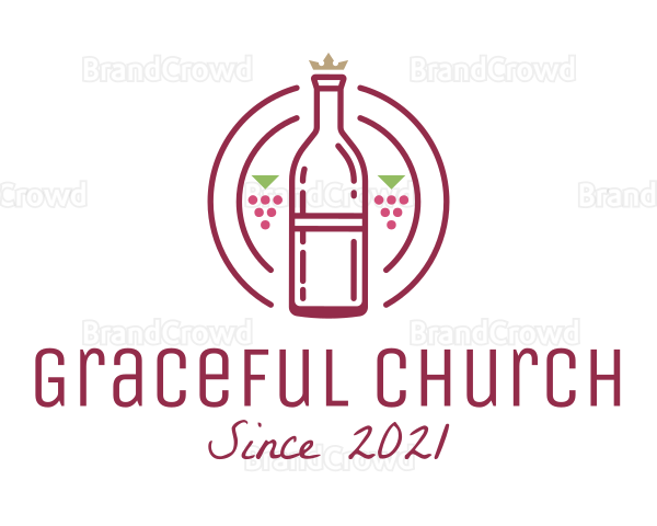 Grape Wine Bottle Logo