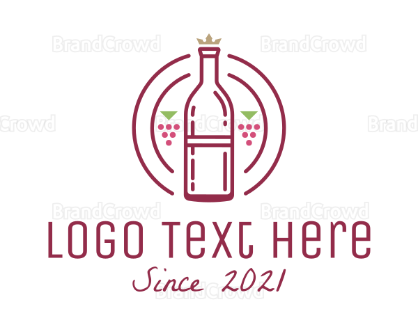 Grape Wine Bottle Logo