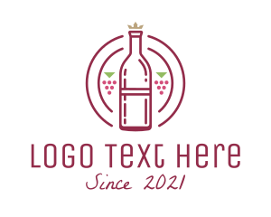 Pub - Grape Wine Bottle logo design