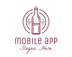 Grape Wine Bottle Logo